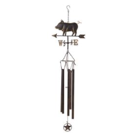 Accent Plus Weathervane Wind Chime - Pig