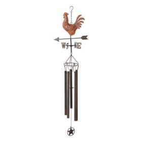 Accent Plus Weathervane Wind Chime - Rooster