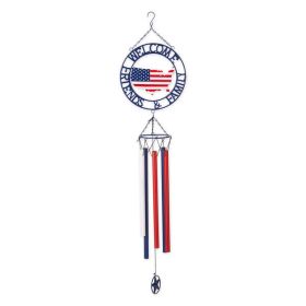Accent Plus Welcome Friends & Family Patriotic Wind Chimes