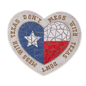 Accent Plus Don't Mess With Texas Cement Heart-Shaped Stepping Stone
